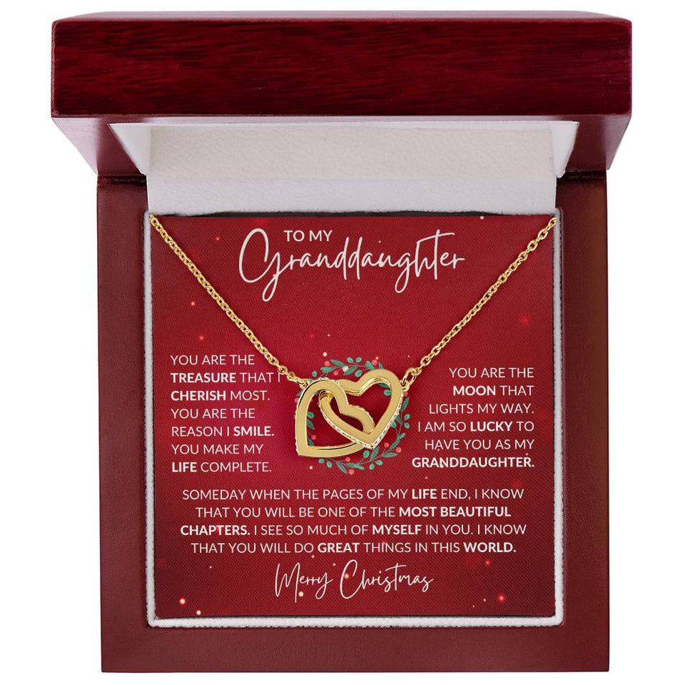 Granddaughter Christmas Interlocking Hearts Necklace Gift
