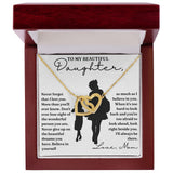 Right Beside You - Interlocking Hearts Necklace For Daughter