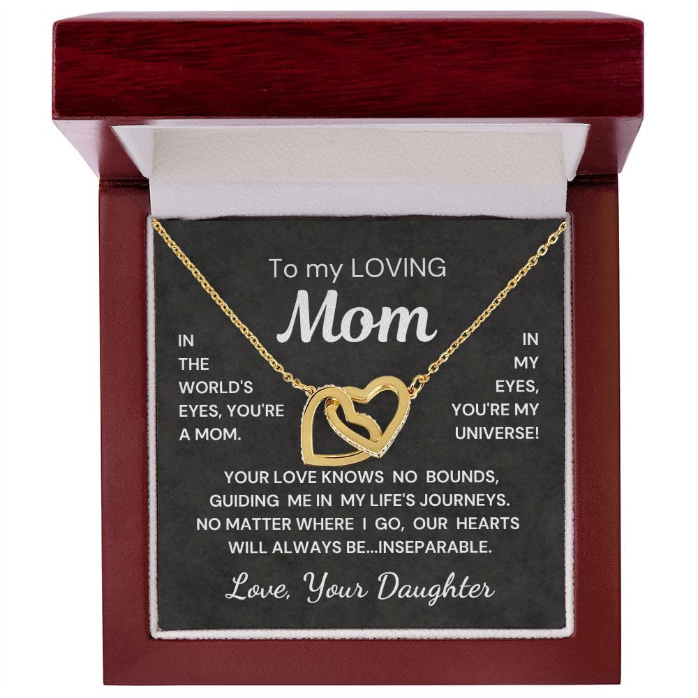 Gift for Mom from Daughter Inseparable Hearts Interlocking Hearts Necklace