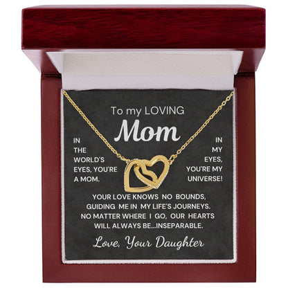 Gift for Mom from Daughter Inseparable Hearts Interlocking Hearts Necklace
