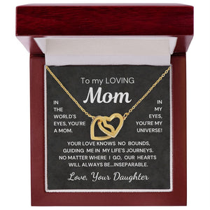 Gift for Mom from Daughter Inseparable Hearts Interlocking Hearts Necklace