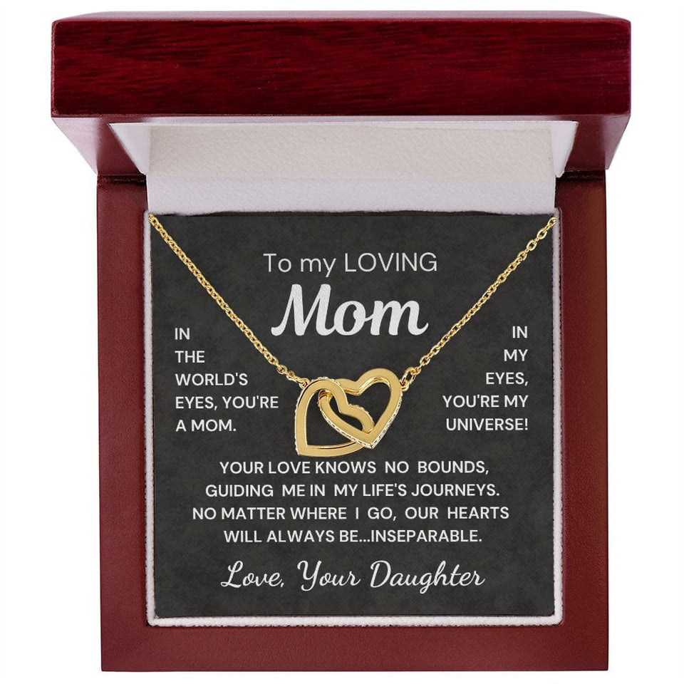 Gift for Mom from Daughter Inseparable Hearts Interlocking Hearts Necklace