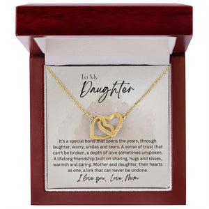 To My Daughter From Mom Interlocking Hearts Necklace Gift For Mom, necklace For Wife, Gift For Mother's Day
