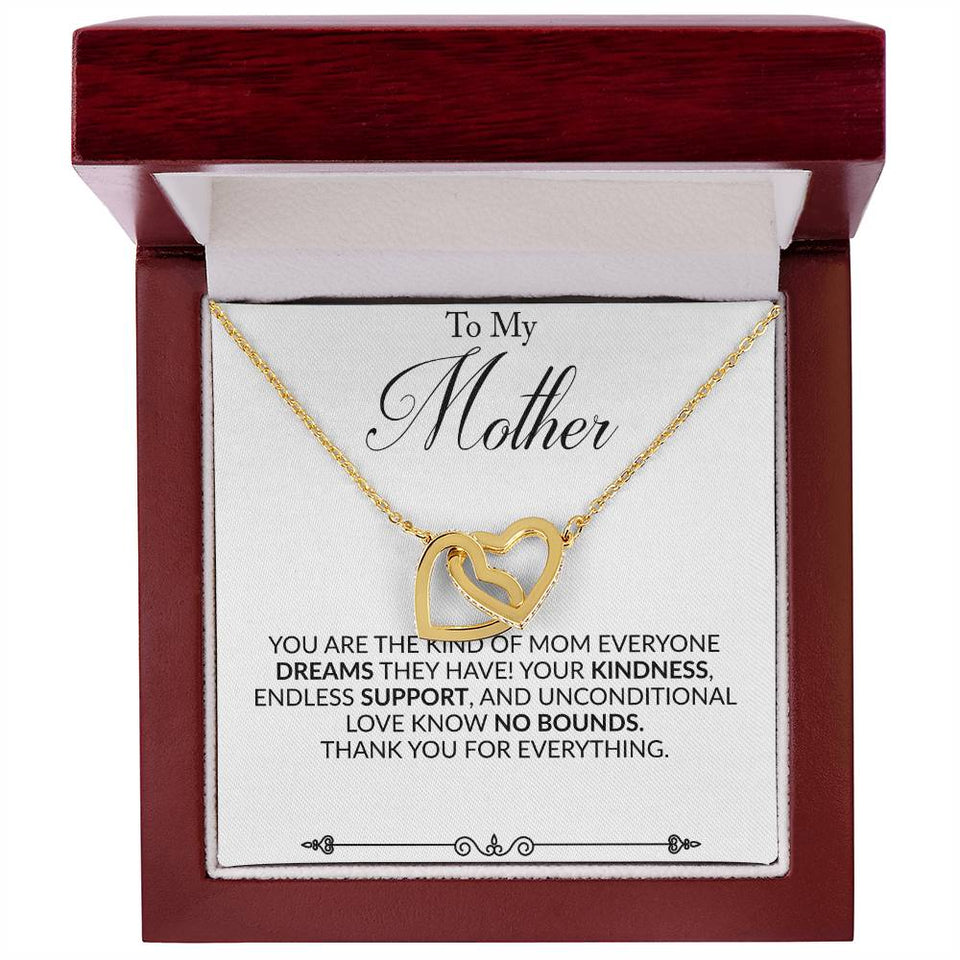 To My Mother Personalized Name Interlocking Hearts Necklace