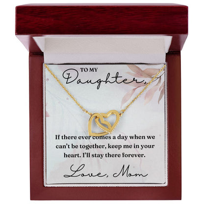 Keep Me In Your Heart - Interlocking Hearts Necklace For Daughter