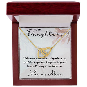 Keep Me In Your Heart - Interlocking Hearts Necklace For Daughter