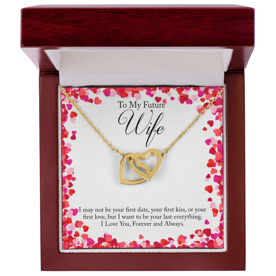 To My Future Wife Forever and Always Interlocking Hearts Necklace