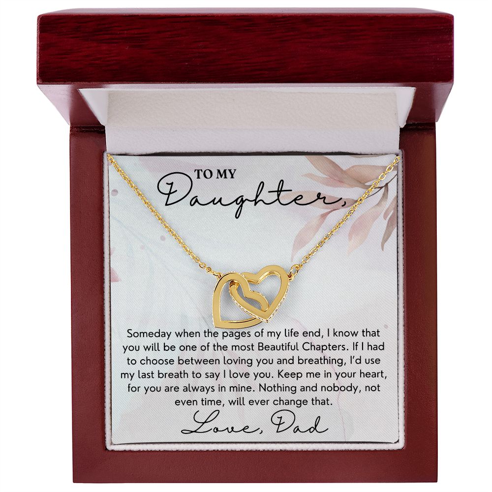 Most Beautiful Chapter Of My Life - Interlocking Hearts Necklace For Daughter
