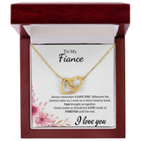 To My Fiance -  Interlocking Hearts - Till The End - White Card Gift For Mom, necklace For Wife, Gift For Mother's Day