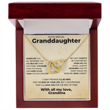 Necklace for Granddaughter - Heart Holds You, With all my love, Grandma - Gift for Granddaughter, Interlocking Hearts Necklace