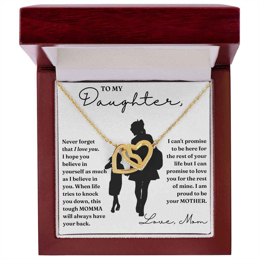 To My Daughter necklace, My Promise - Interlocking Hearts Necklace For Daughter