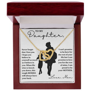 To My Daughter necklace, My Promise - Interlocking Hearts Necklace For Daughter