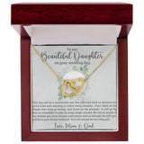 Beautiful Daughter on Your Wedding Day Interlocking Hearts Necklace