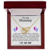 To My Mommy - I Can't Wait To See Your Face Interlocking Hearts Necklace - Perfect Gift for Expecting Mom