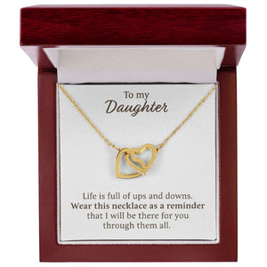 Daughter Necklace - Ups and Downs, Best Necklace for Daughter, Interlocking Hearts Necklace
