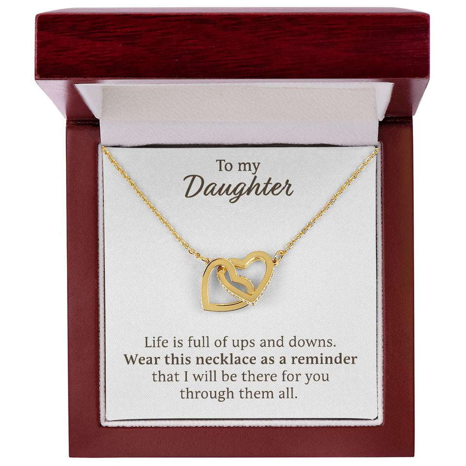 Daughter Necklace - Ups and Downs, Best Necklace for Daughter, Interlocking Hearts Necklace