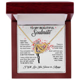 To My Beautiful Soulmate | The Day I Met You | Romantic Gift For Your Soulmate | Interlocking Hearts necklace