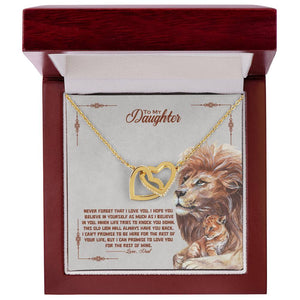 Daughter I Always Have Your Back Interlocking Hearts Necklace