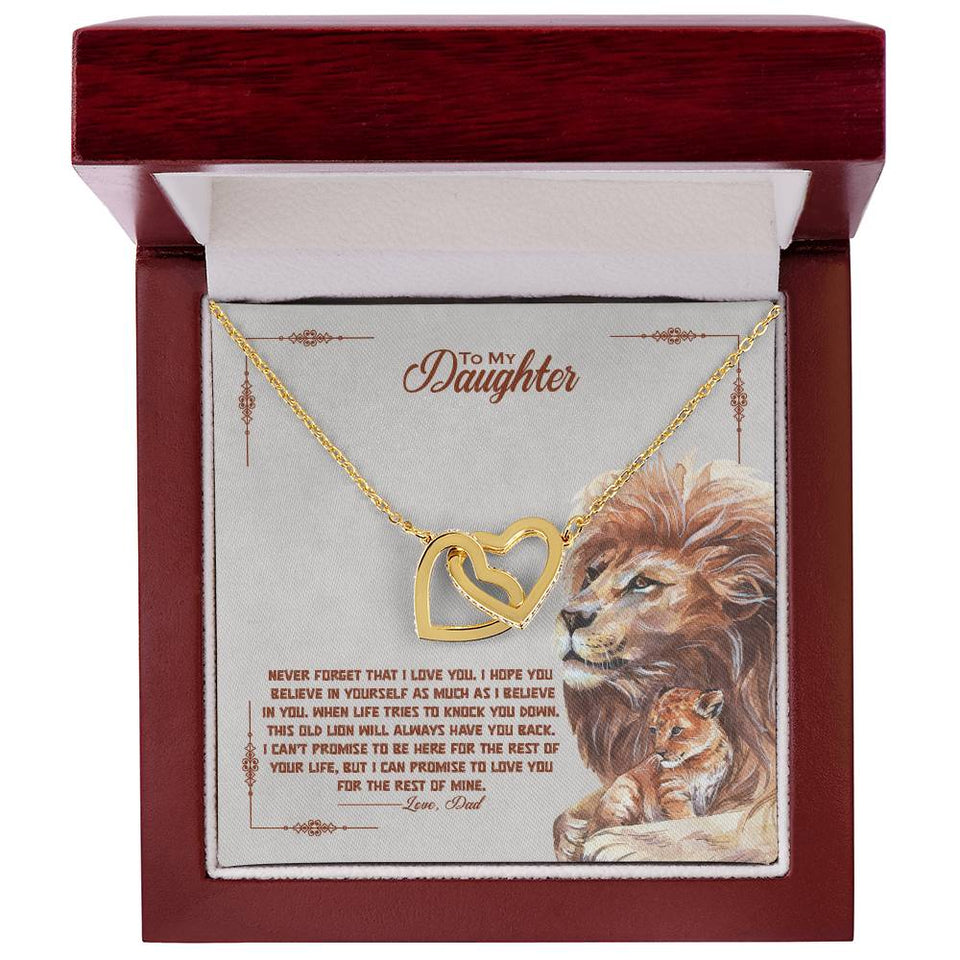 Daughter I Always Have Your Back Interlocking Hearts Necklace