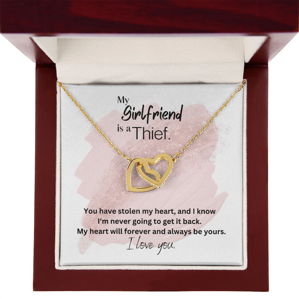 To My Girlfriend Interlocking Hearts Pendant Necklace Gift For Mom, necklace For Wife, Gift For Mother's Day
