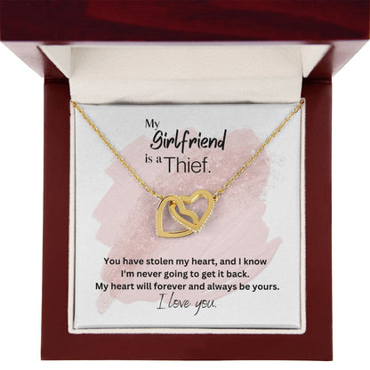 To My Girlfriend Interlocking Hearts Pendant Necklace Gift For Mom, necklace For Wife, Gift For Mother's Day