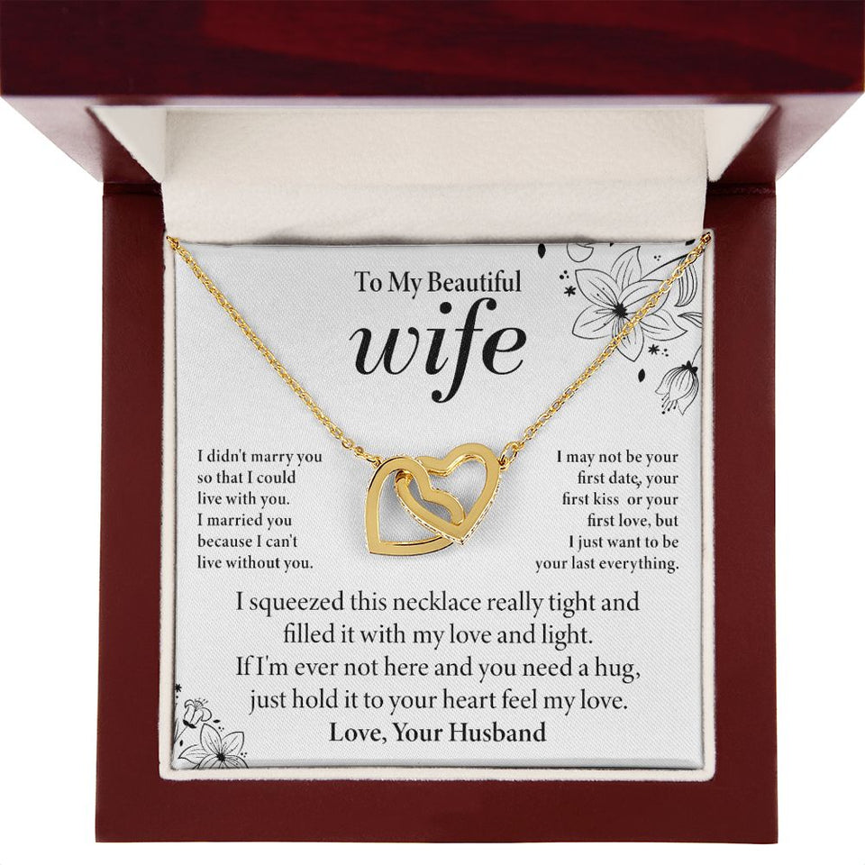 To My Wife - Love and Light - Interlocking Hearts Necklace