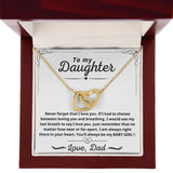 My Baby Girl - Interlocking Heart Necklace Gift To Daughter From Dad, Interlocking Hearts Necklace