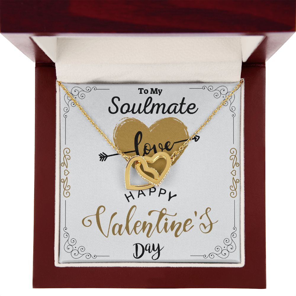 To Your Soulmate Interlocking Hearts Necklace Gift For Happy Valentine's Day