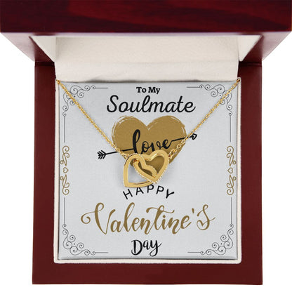 To Your Soulmate Interlocking Hearts Necklace Gift For Happy Valentine's Day
