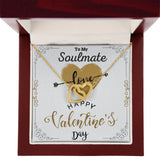To Your Soulmate Interlocking Hearts Necklace Gift For Happy Valentine's Day