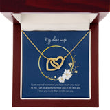Wife - I Love You More Than Words Can Say - Interlocking Hearts Necklace