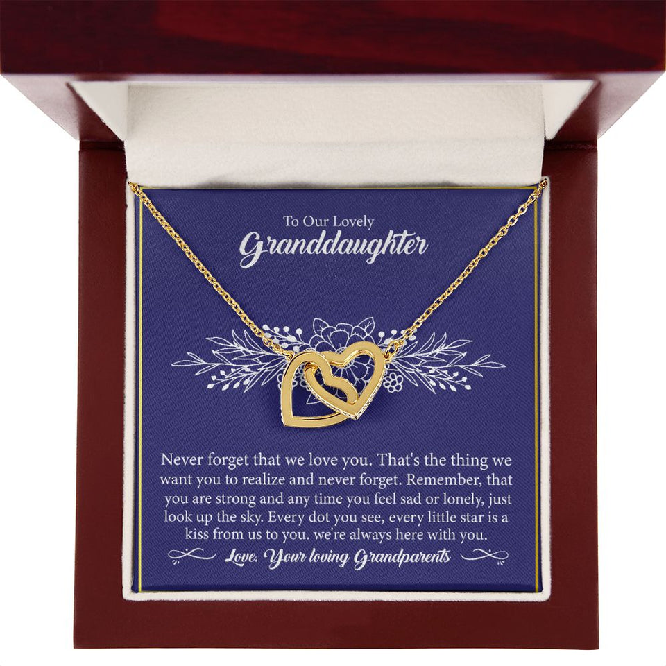 To Our Lovely Granddaughter - Interlocking Hearts Necklace
