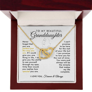 To My Beautiful Granddaughter Never Forget Interlocking Hearts Necklace