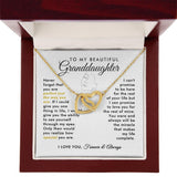To My Beautiful Granddaughter Never Forget Interlocking Hearts Necklace