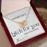 I Would Cut -  Interlocking Hearts  Necklace - White Gift For Mom, necklace For Wife, Gift For Mother's Day