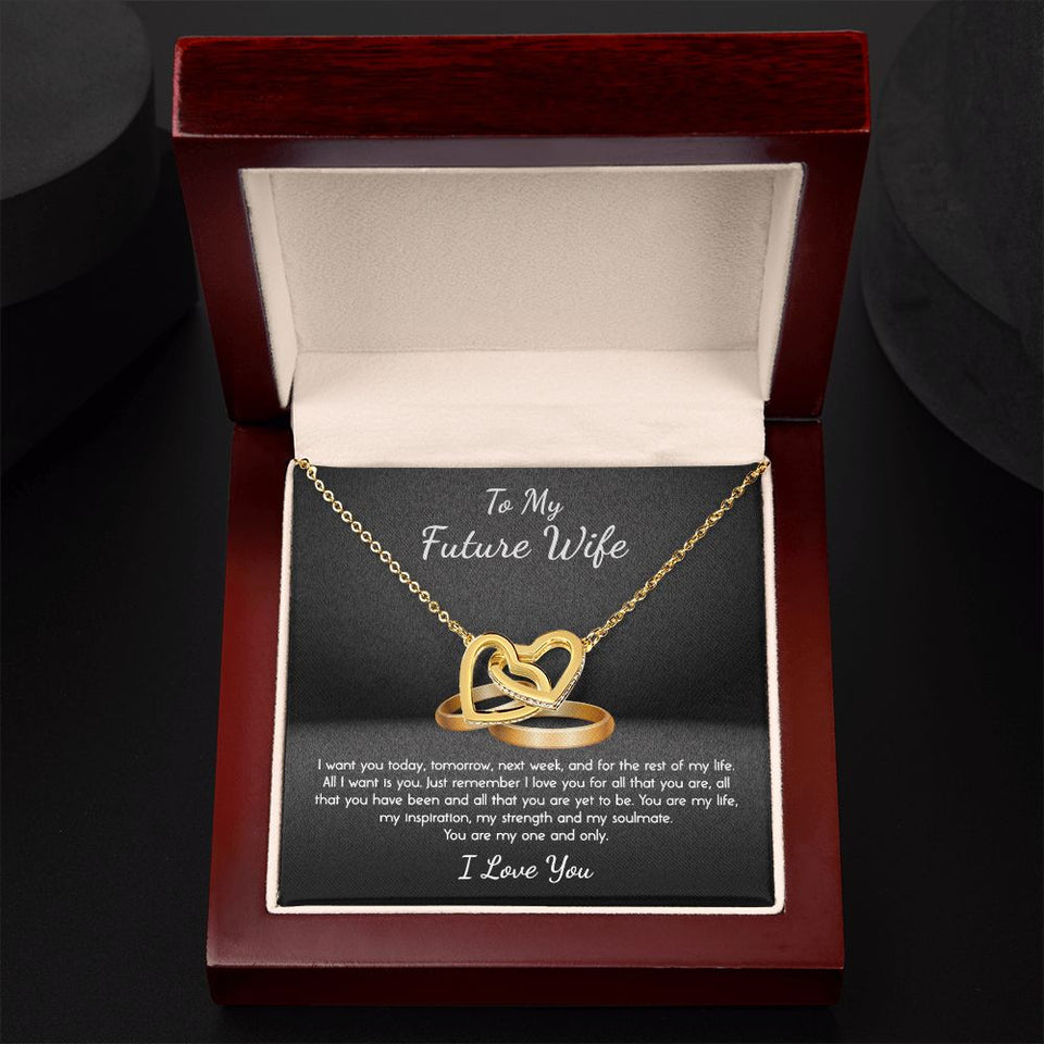 To My Future Wife My One and Only Interlocking Hearts Necklace