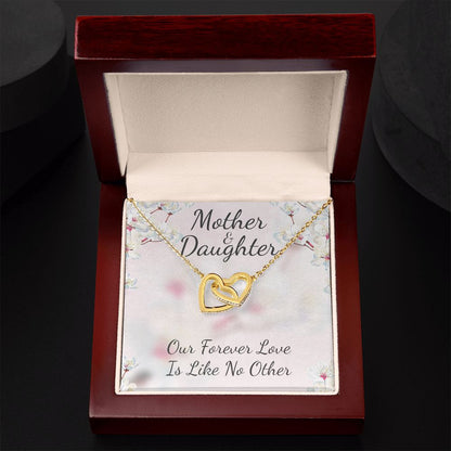 Mother and Daughter Like No Other Interlocking Hearts Necklace