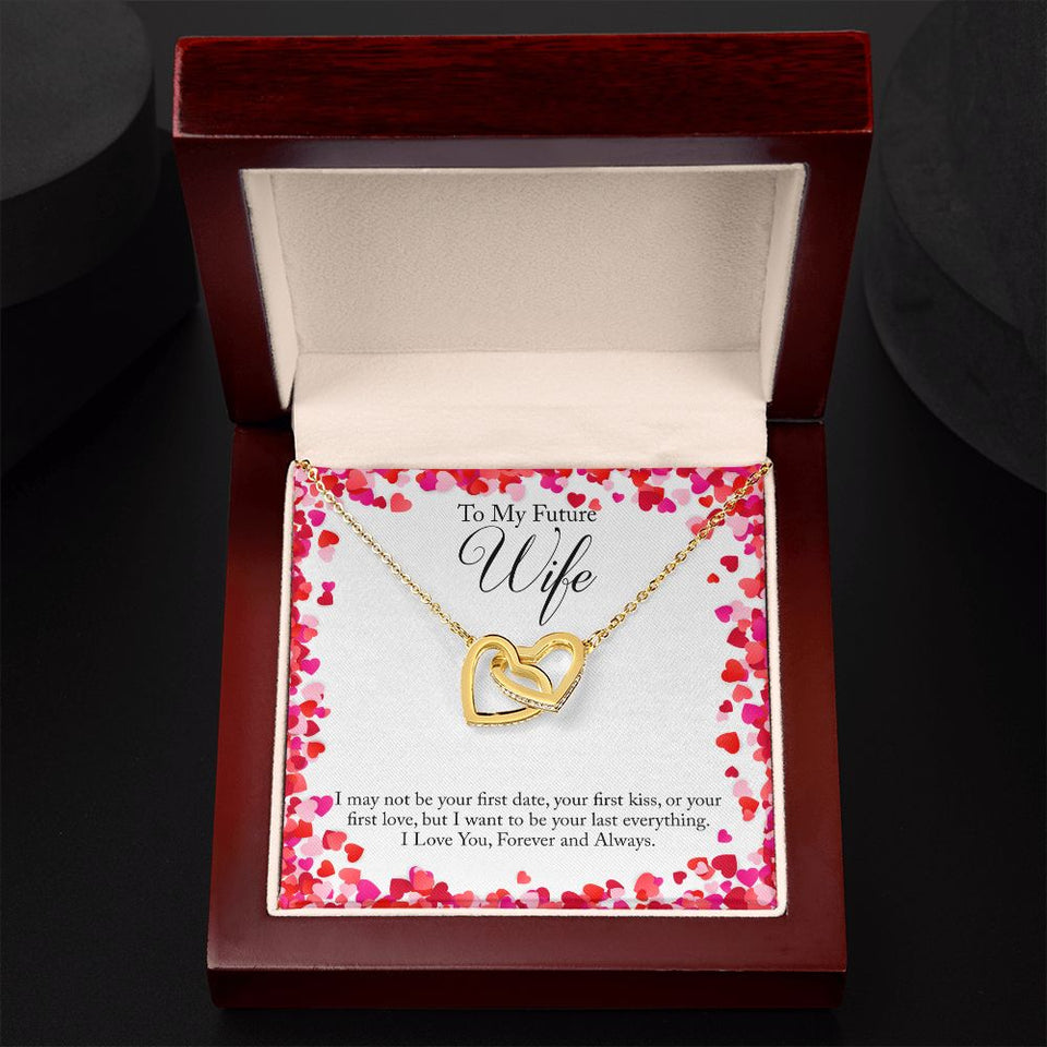To My Future Wife Forever and Always Interlocking Hearts Necklace