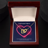 To My Beautiful Girlfriend Interlocking Hearts Necklace