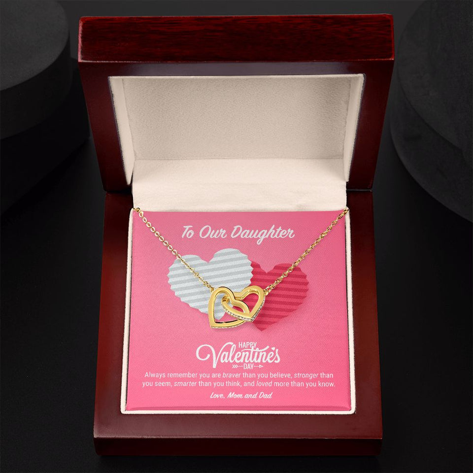 To Our Daughter Valentine's Day Interlocking Hearts Necklace
