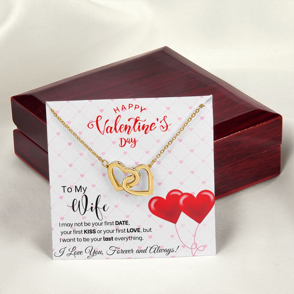 To My Wife - Interlocking Hearts Necklace - Red Balloons Gift For Mom, necklace For Wife, Gift For Mother's Day