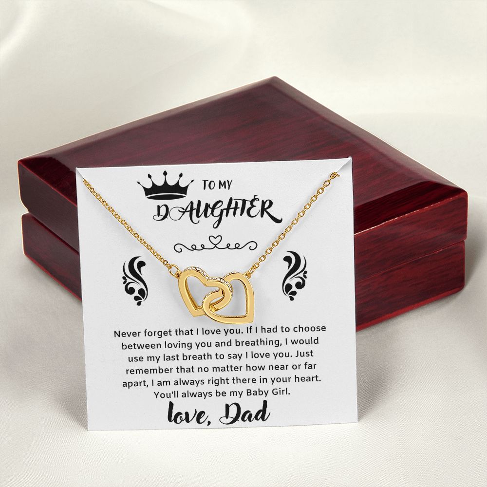 A Beautiful Interlocking Hearts necklace Gift From Dad To Daughter