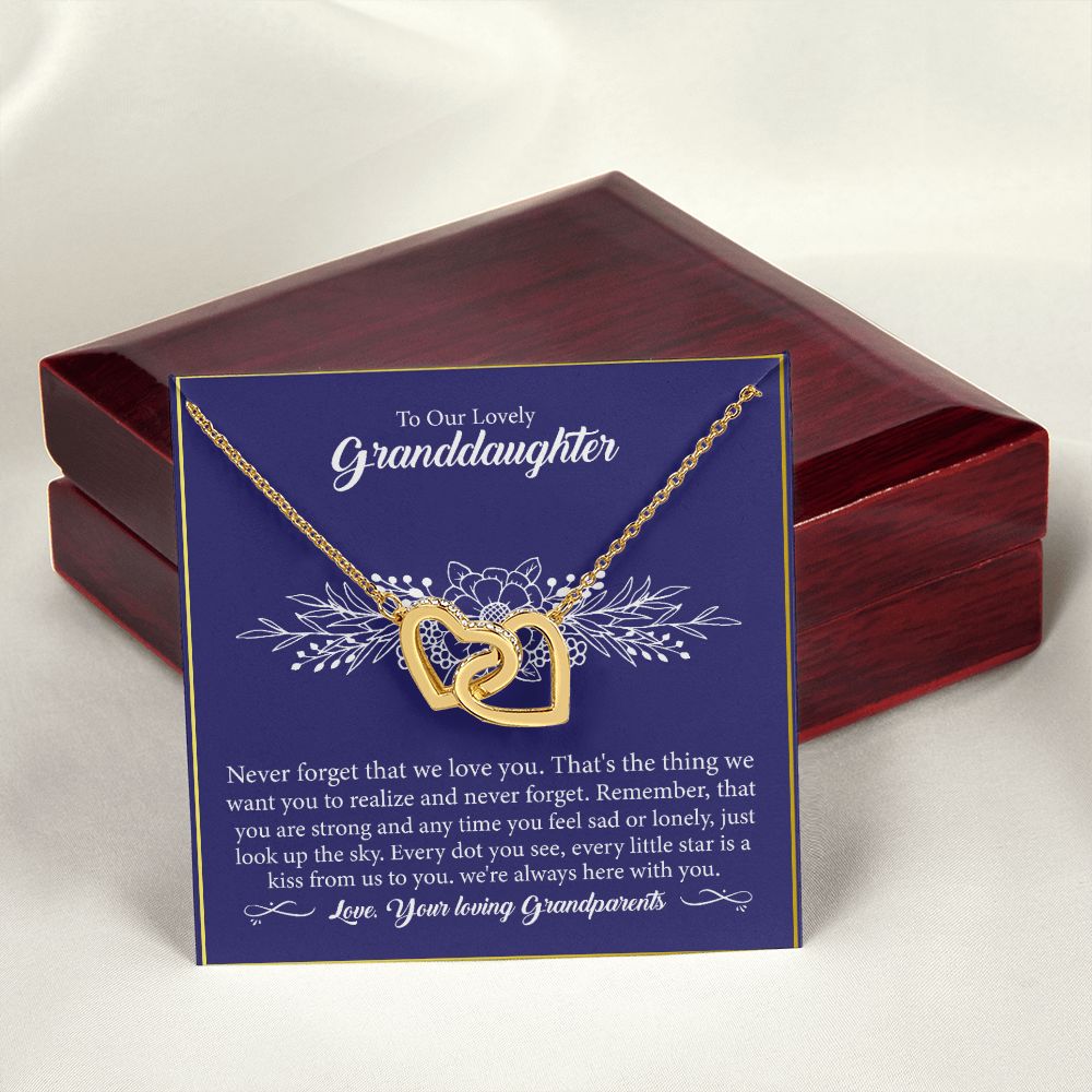 To Our Lovely Granddaughter - Interlocking Hearts Necklace