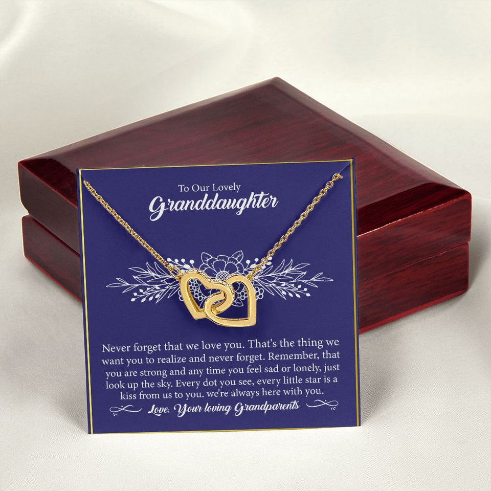 To Our Lovely Granddaughter - Interlocking Hearts Necklace