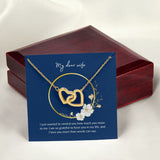 Wife - I Love You More Than Words Can Say - Interlocking Hearts Necklace