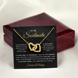 Romantic Gift For Soulmate, In Your Heart, Interlocking Hearts Necklace with Message Card