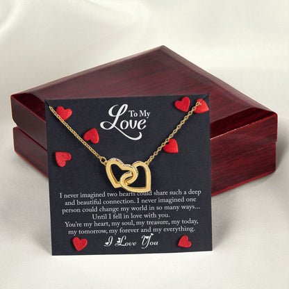To My Love | My Everything | Interlocking Hearts Necklace | Gift for Her