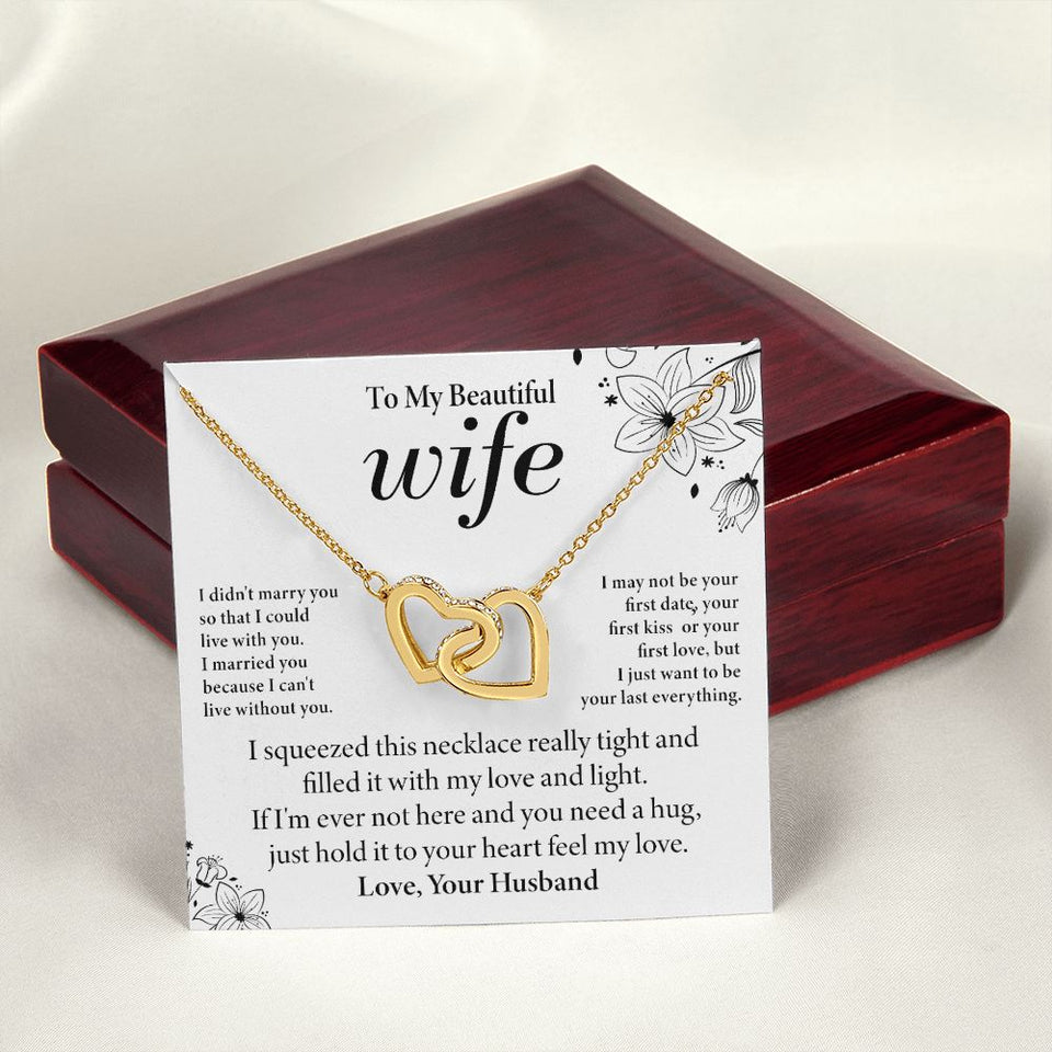 To My Wife - Love and Light - Interlocking Hearts Necklace