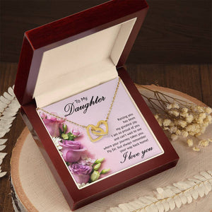 Daughter Proud Interlocking Hearts Necklace