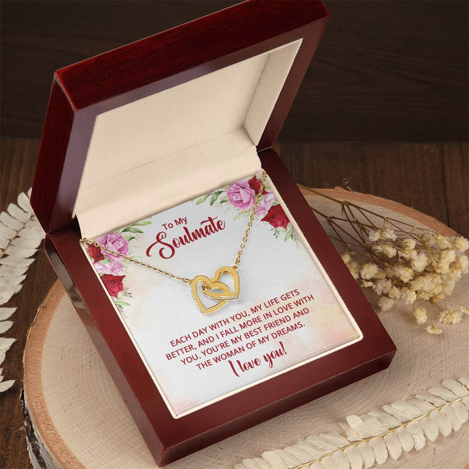 Soulmate Best Friend Interlocking Hearts Necklace